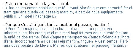 Extracte de l'entrevista a l'alcalde de Gav&agrave; (Joaquim Balsera) publicada al diari EL PUNT el 27 de juliol de 2008